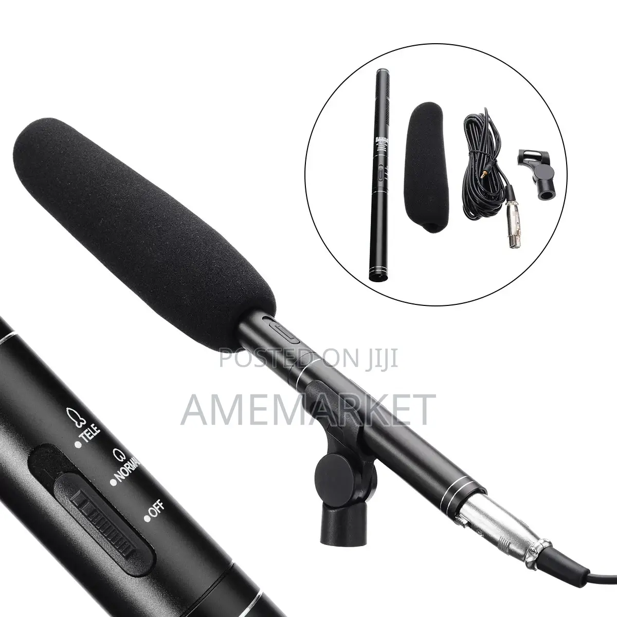 Interview Microphone for Phones and Cameras PC. Boom Mic