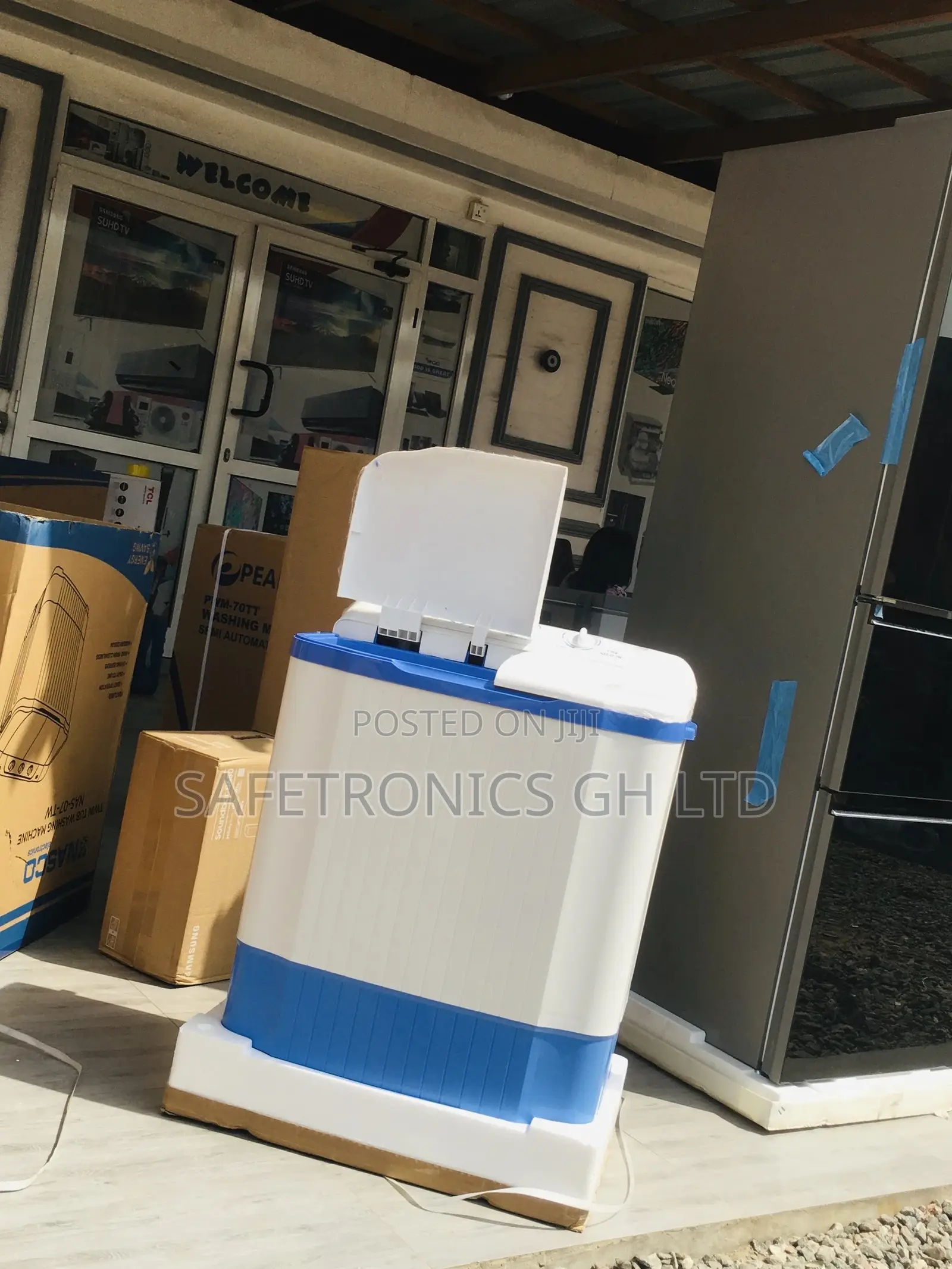 7kg Washingmachine Topload Semiautomatic Blue/White Nasco