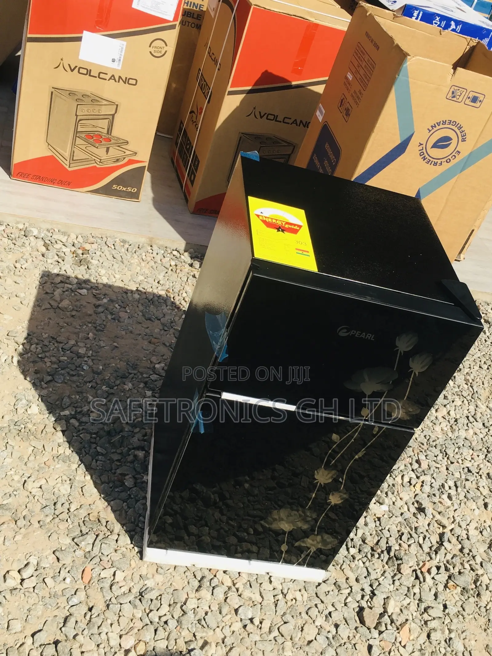 Pearl Doubledoor PF-10T Tabletop Topfreezer Glass Black