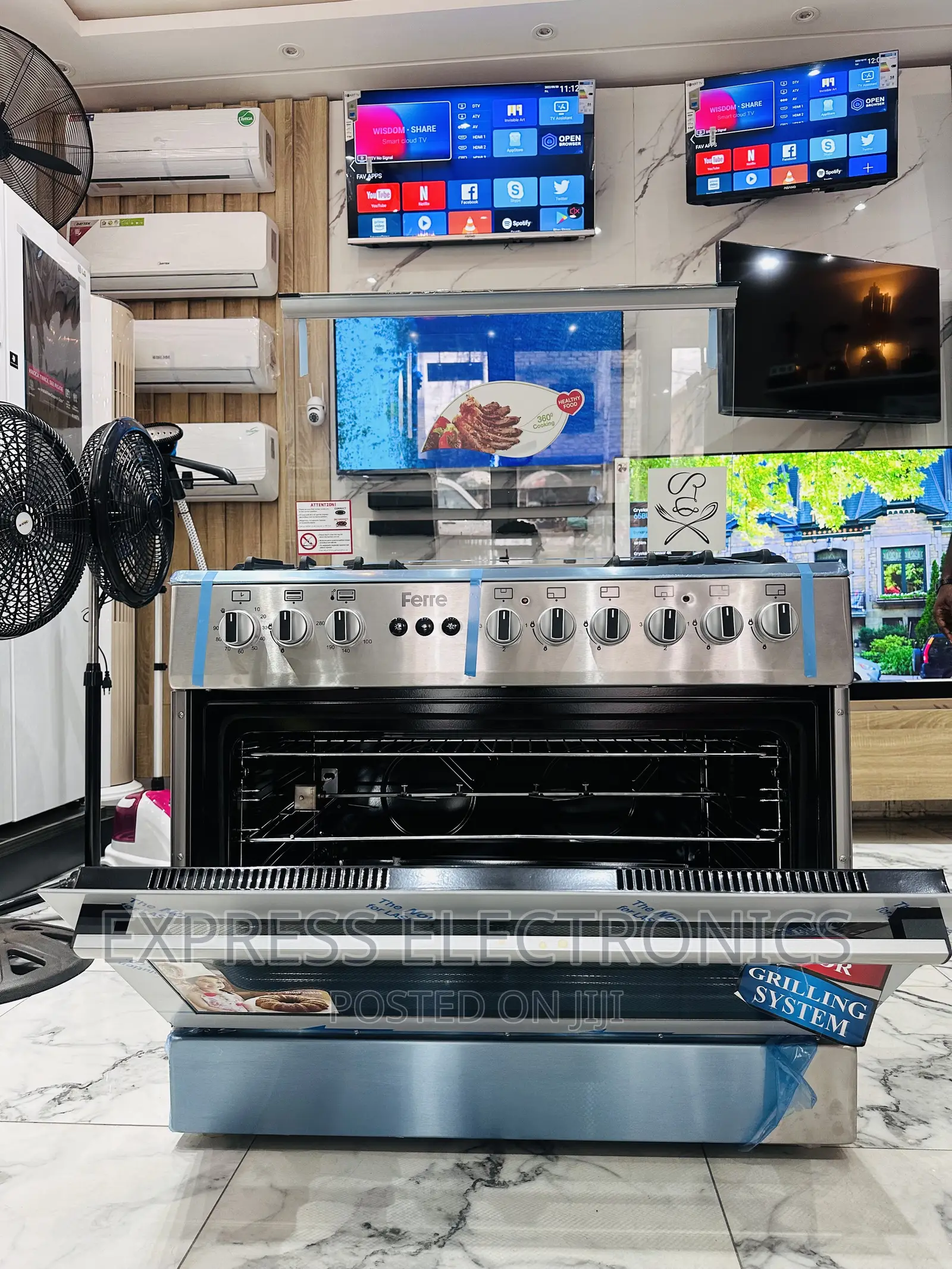 Ferre Anti Rust Body Gas Cooker Oven 6burner Gas Cooker Oven