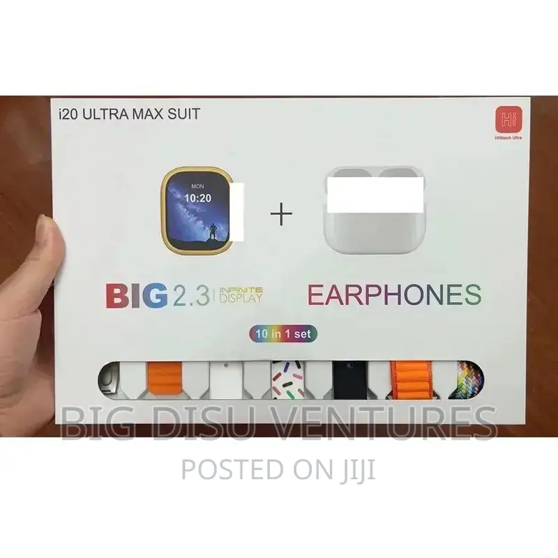 I20 Ultra Max 10 in 1 Smartwatch With TWS Airpod