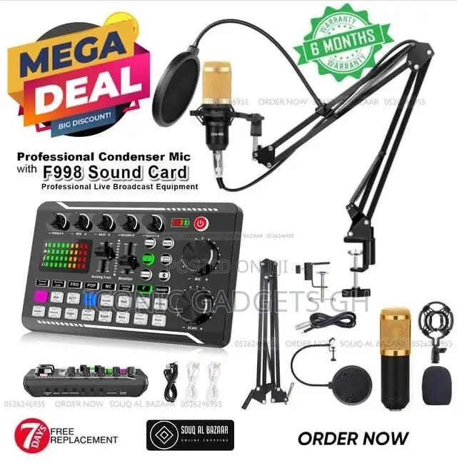 Portable Live-Streaming Console Set With Sound Card and Mic