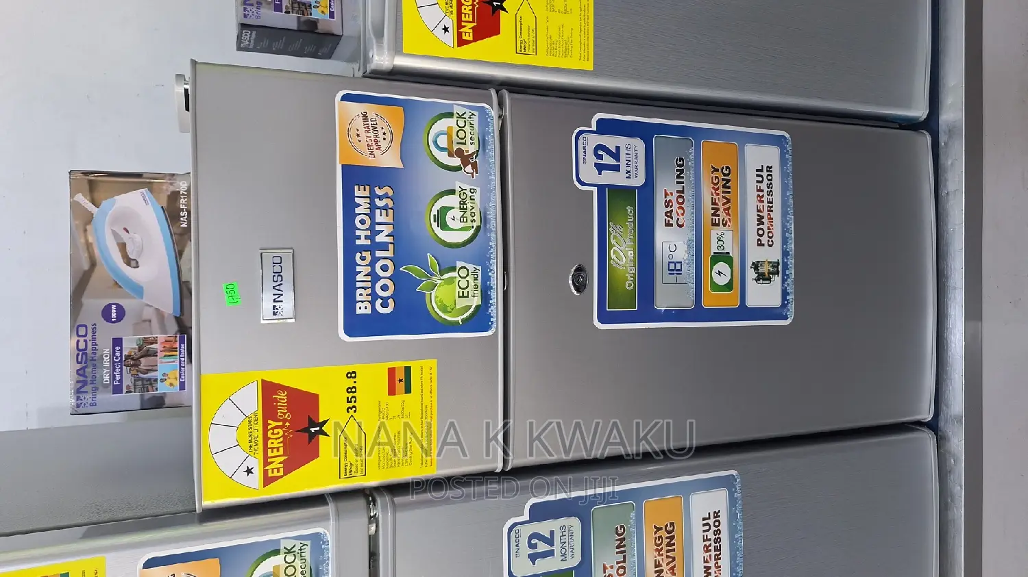 Xmas Nasco Nasf2-130 Double Door Fridge