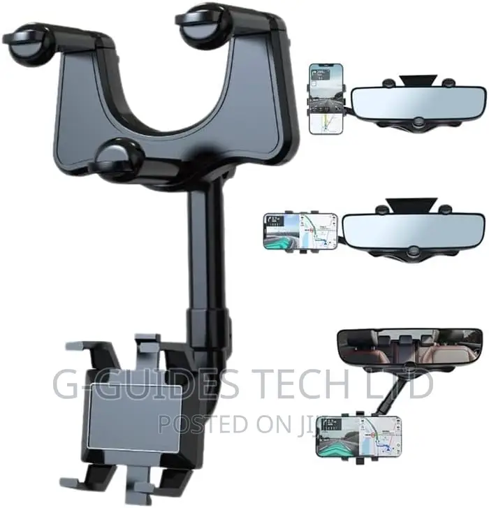 Car Rearview Mirror Mobile Phone Holder Mount Stand 360°