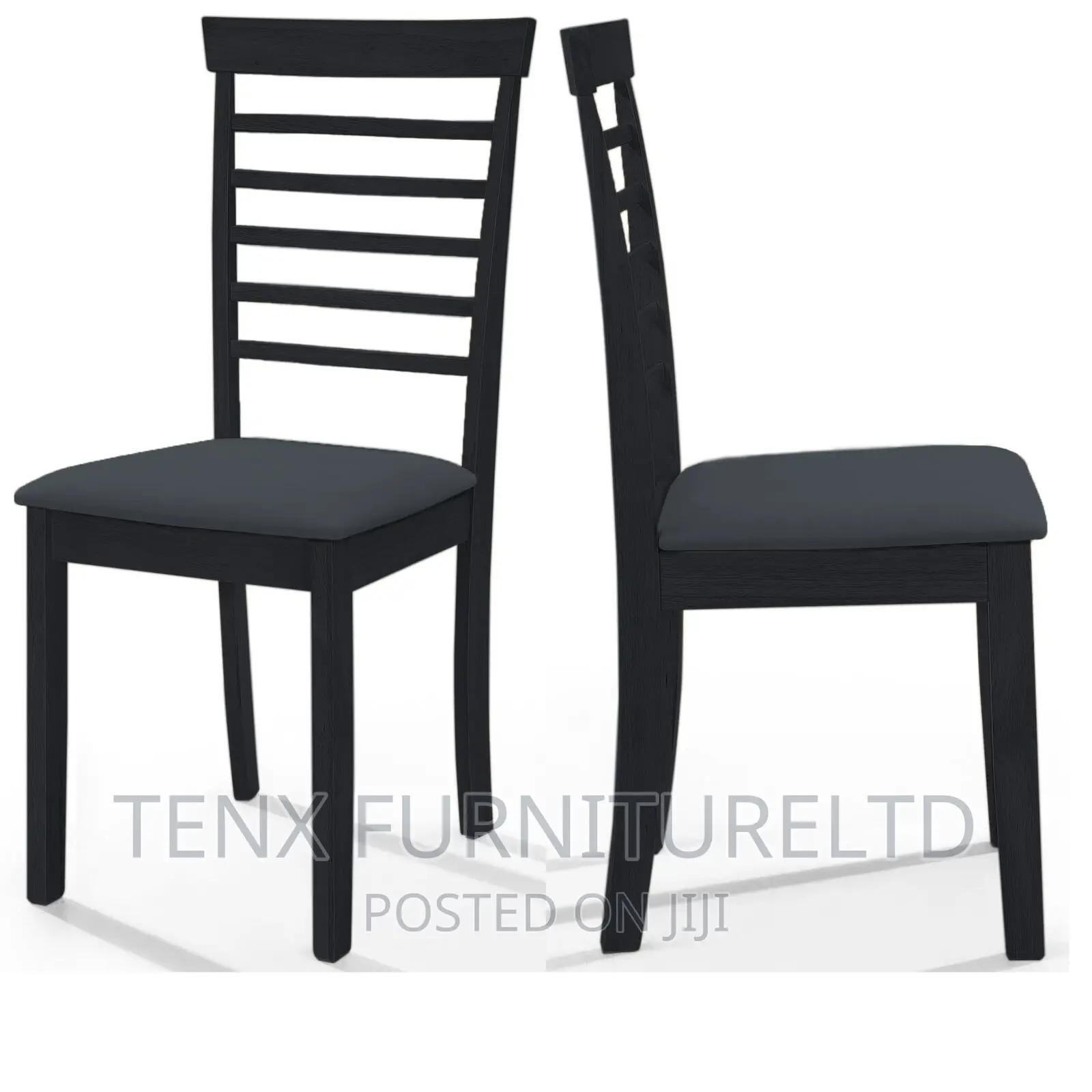 Wooden Dining Table and 2 Chairs (Black Finish)
