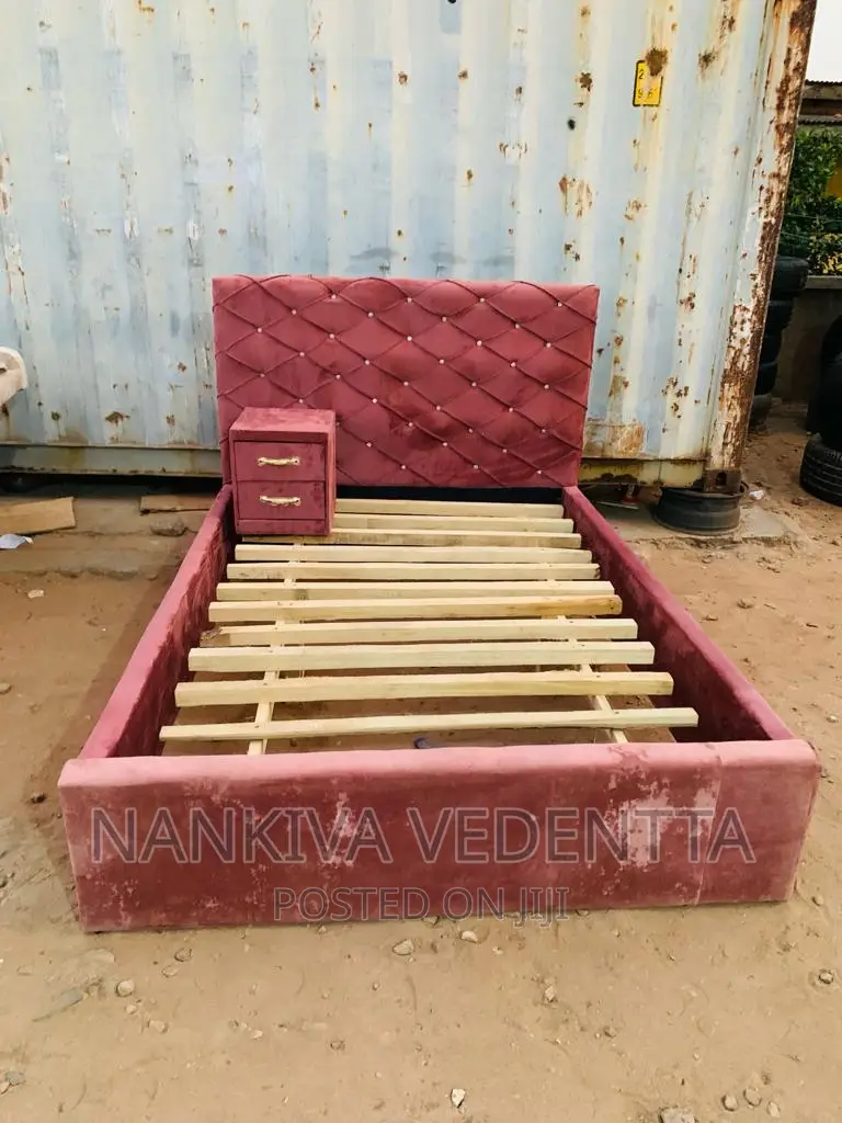 Double Bed Frame With Side Drawer