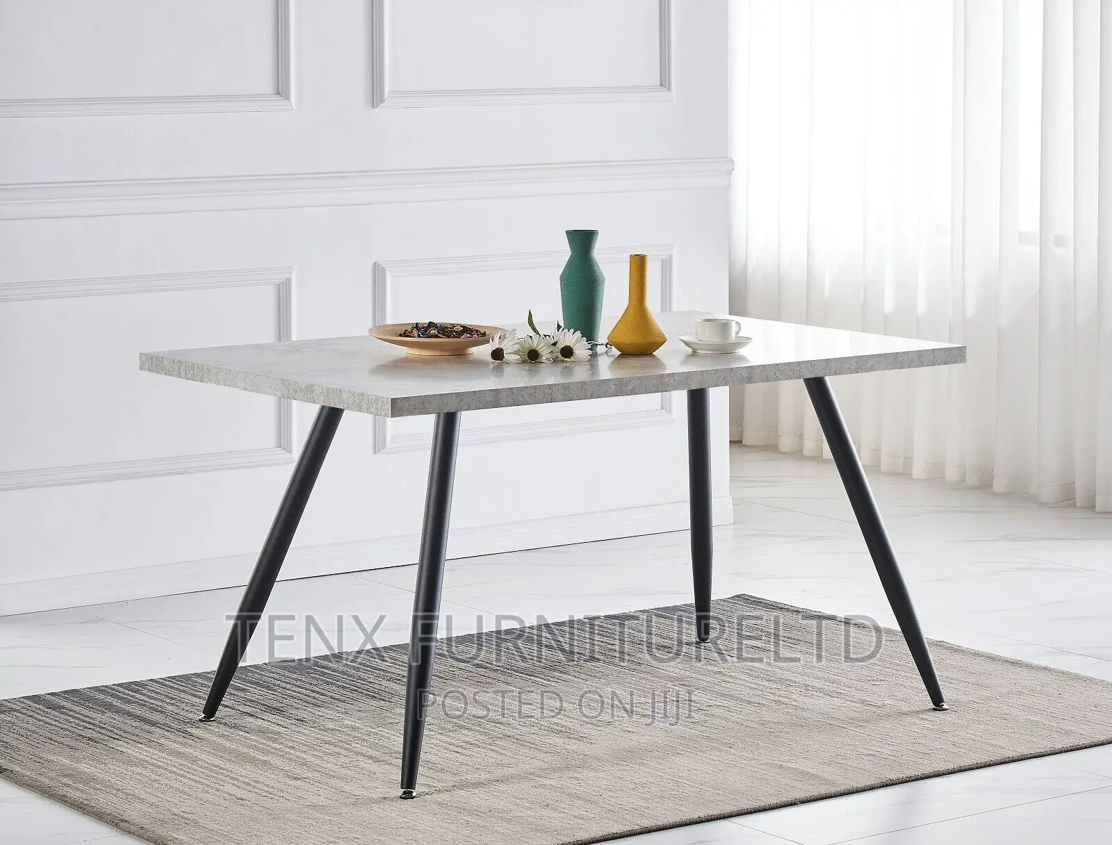 Marble Dining Table / Stone Top / White/Black/Grey