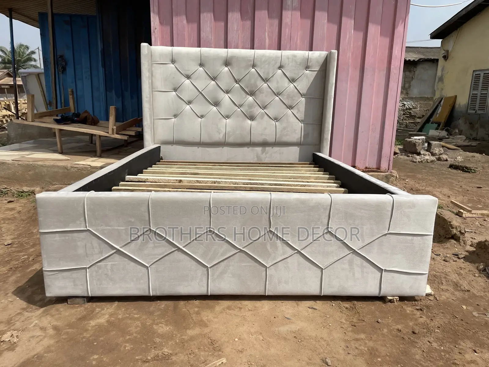 Foreign Double Bedframe 60x80 Light Cream Very Strong