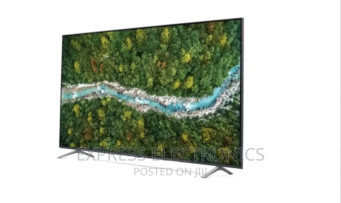 Glossy Black Sleek UHD Smart LG 75”UP7750 LED Screen 