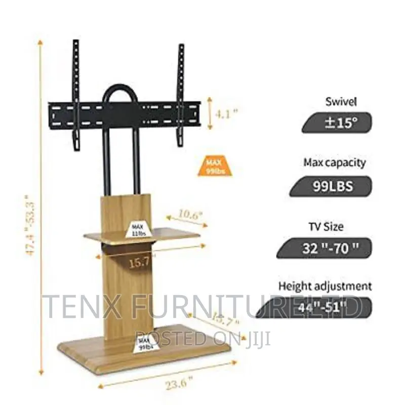 Floor TV Stand 30 Inch to 70 Inch (Without Hanging )
