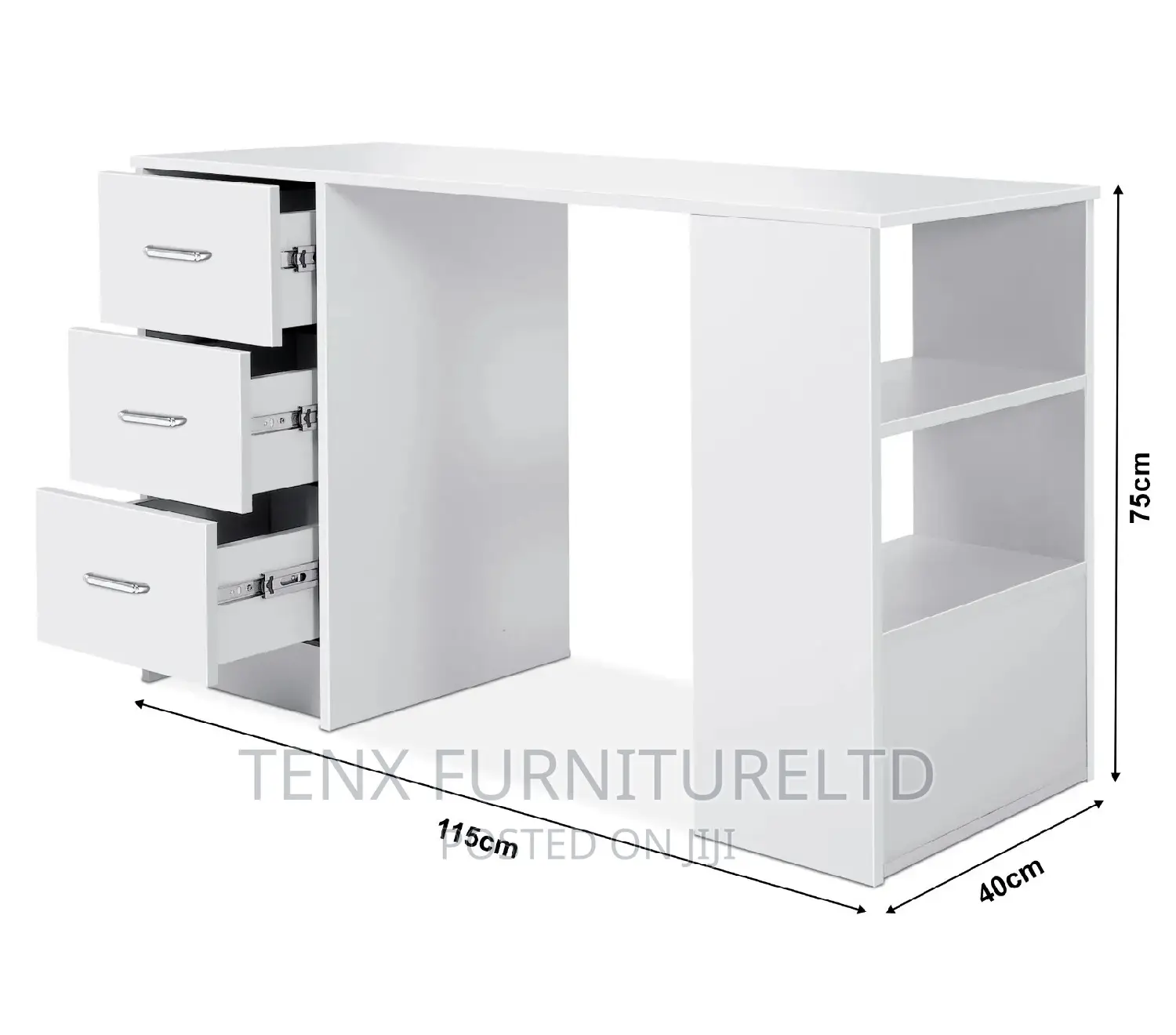 Computer Desk With Shelves Drawers (Alfa)