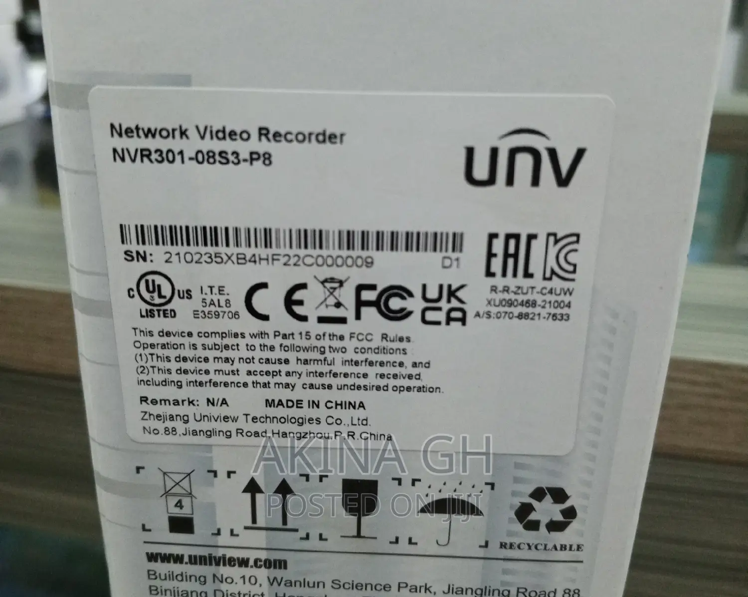 Uniview 8ch Network Video Recorder Nvr301-s3-p8 Series
