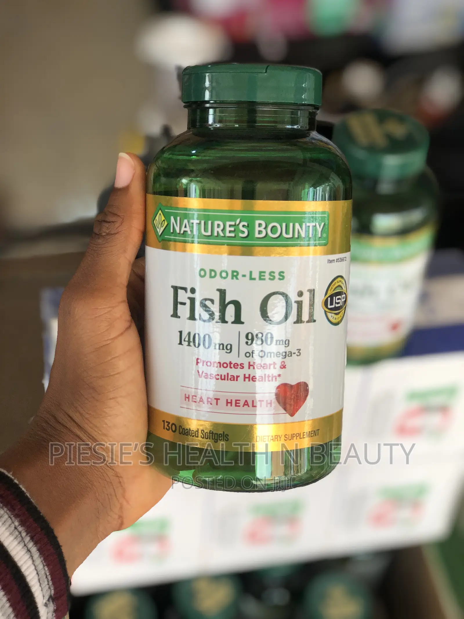 Nature's Bounty Fish Oil 1400 Mg, 130 Coated Softgels