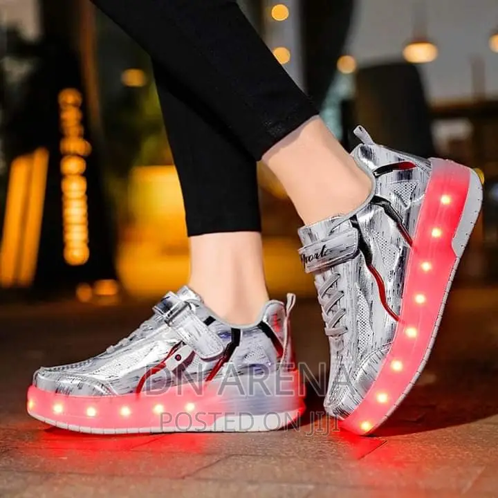 Skating Shoes With Roller Wheels and Custom LED Lights