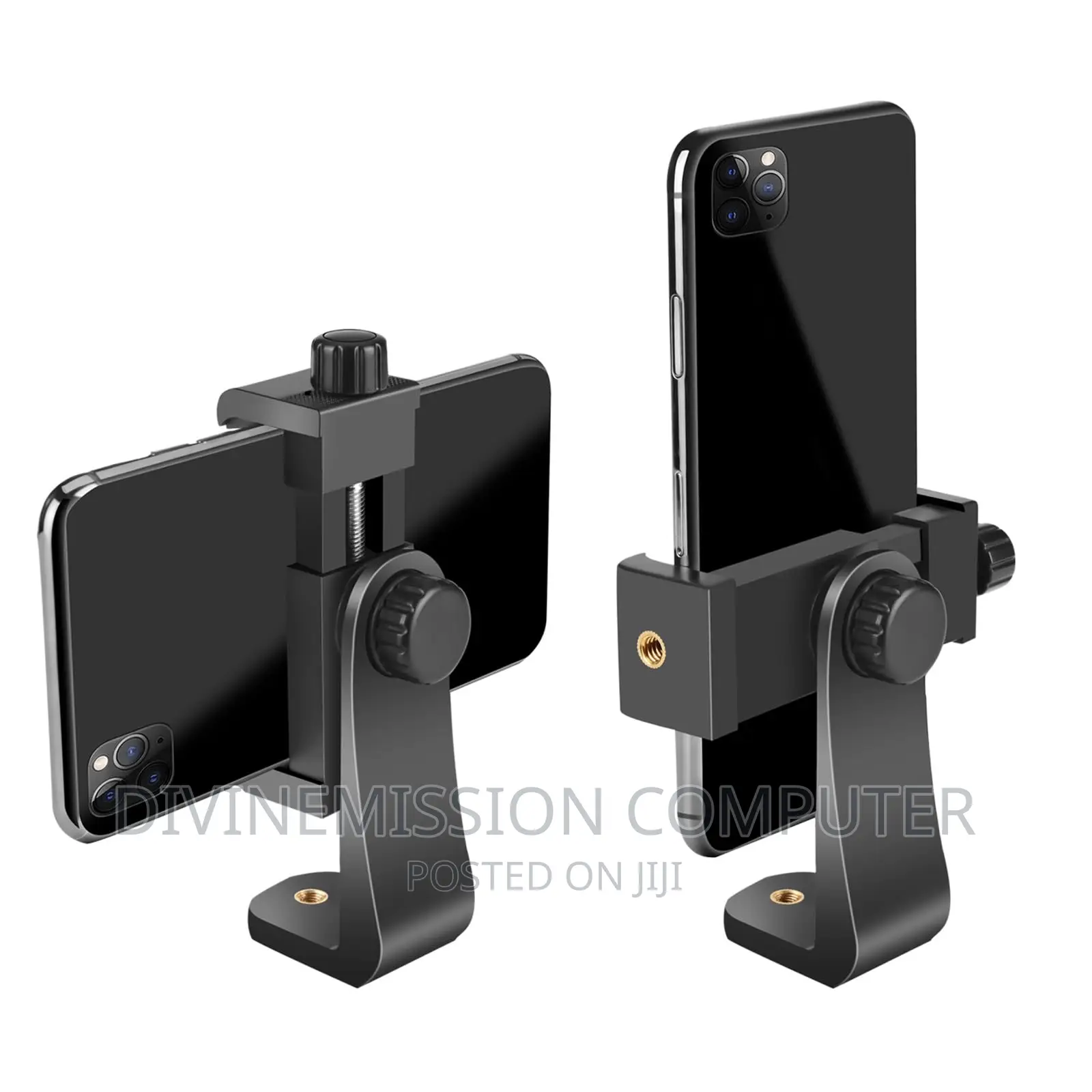 Phone Holder on Tripod With Adjustable Handle