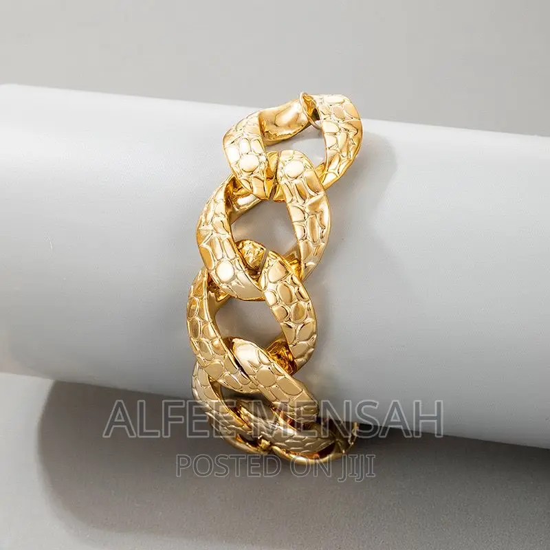 Gold Large Faceted Twist Anklet
