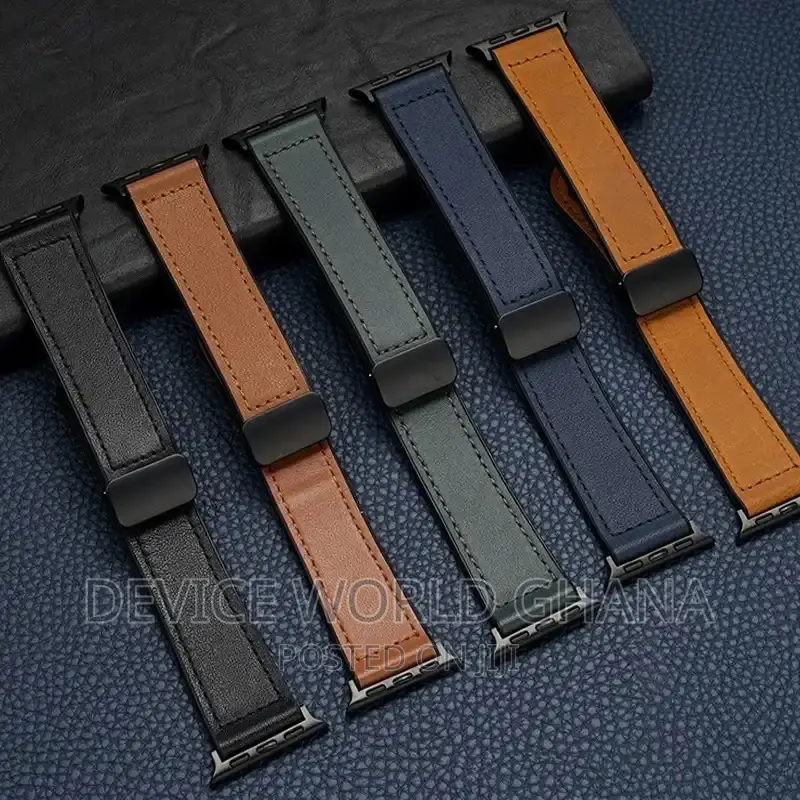 Sos Leather Magnetic Buckle Strap for Apple Watch Series 1-9