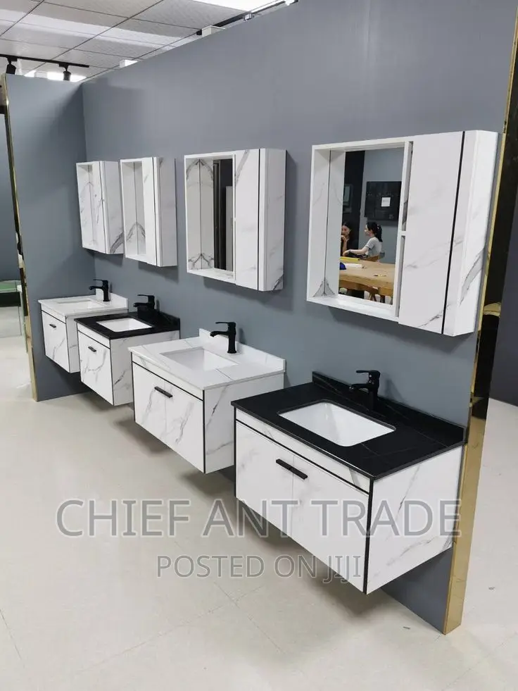 Cabinet Basin + Cabinet Mirror With Mable Worktop. 3169-60