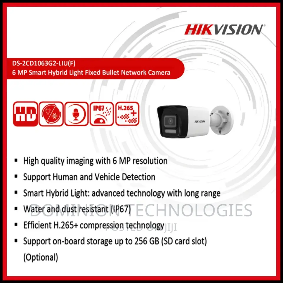 Hikvision Ds-2cd1063g2-Liu 6mp IP Colorvu Bullet With Audio