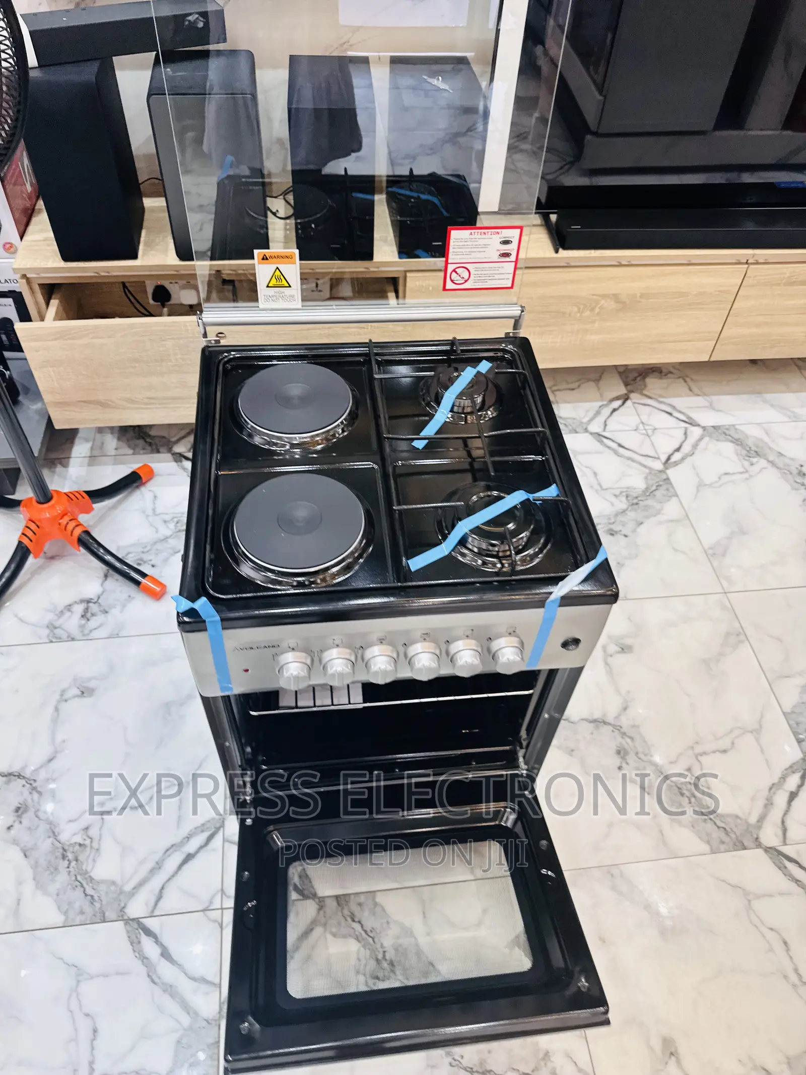 2-2 Easy Set Up Gas Cooker Stove 50/50 Oven Grill Sliver