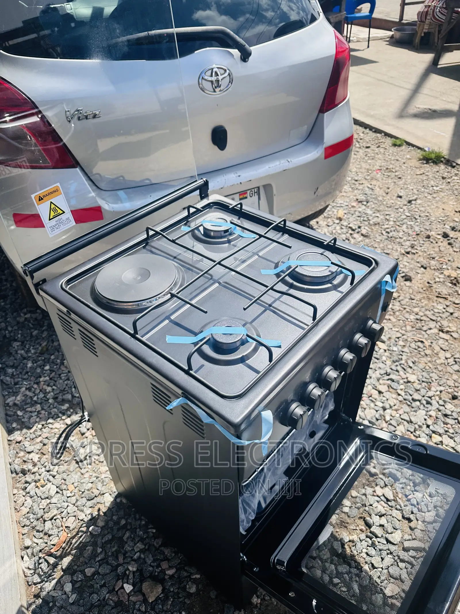 Beautiful  New Black Volcano Gas -3 Electric _1 Stove Oven