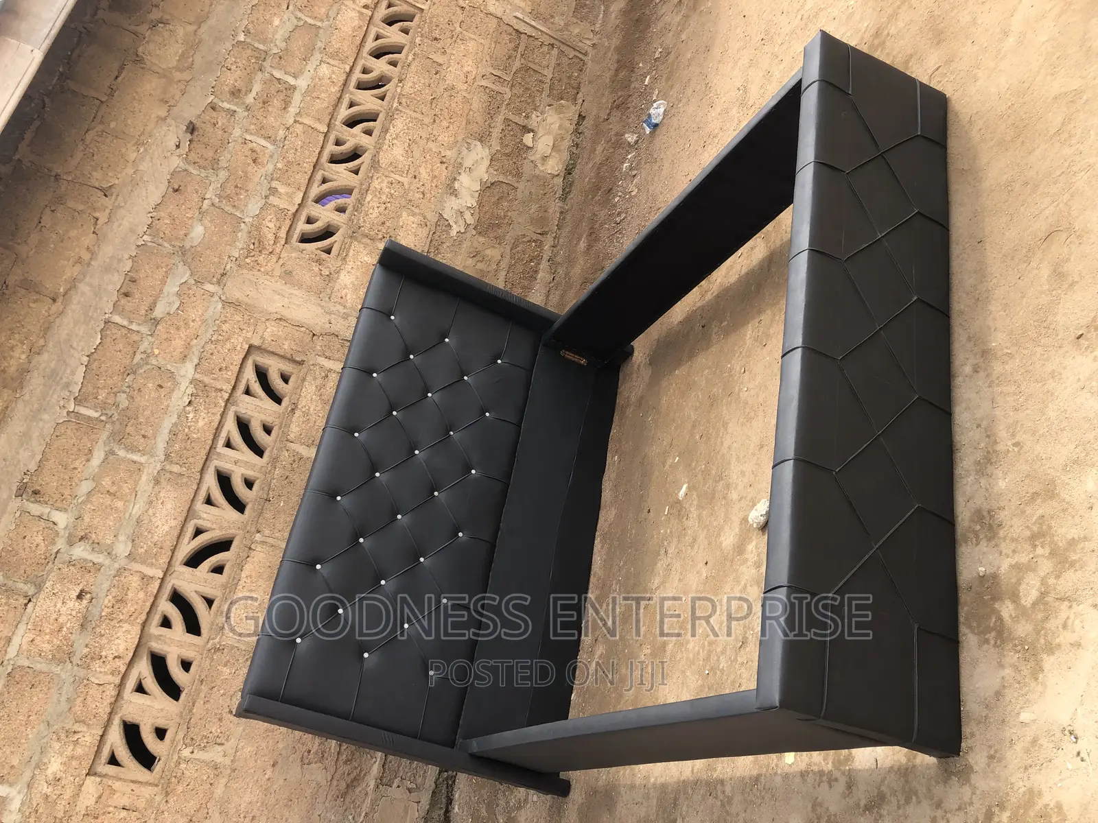 Black Queen Size Leather Bed Frame