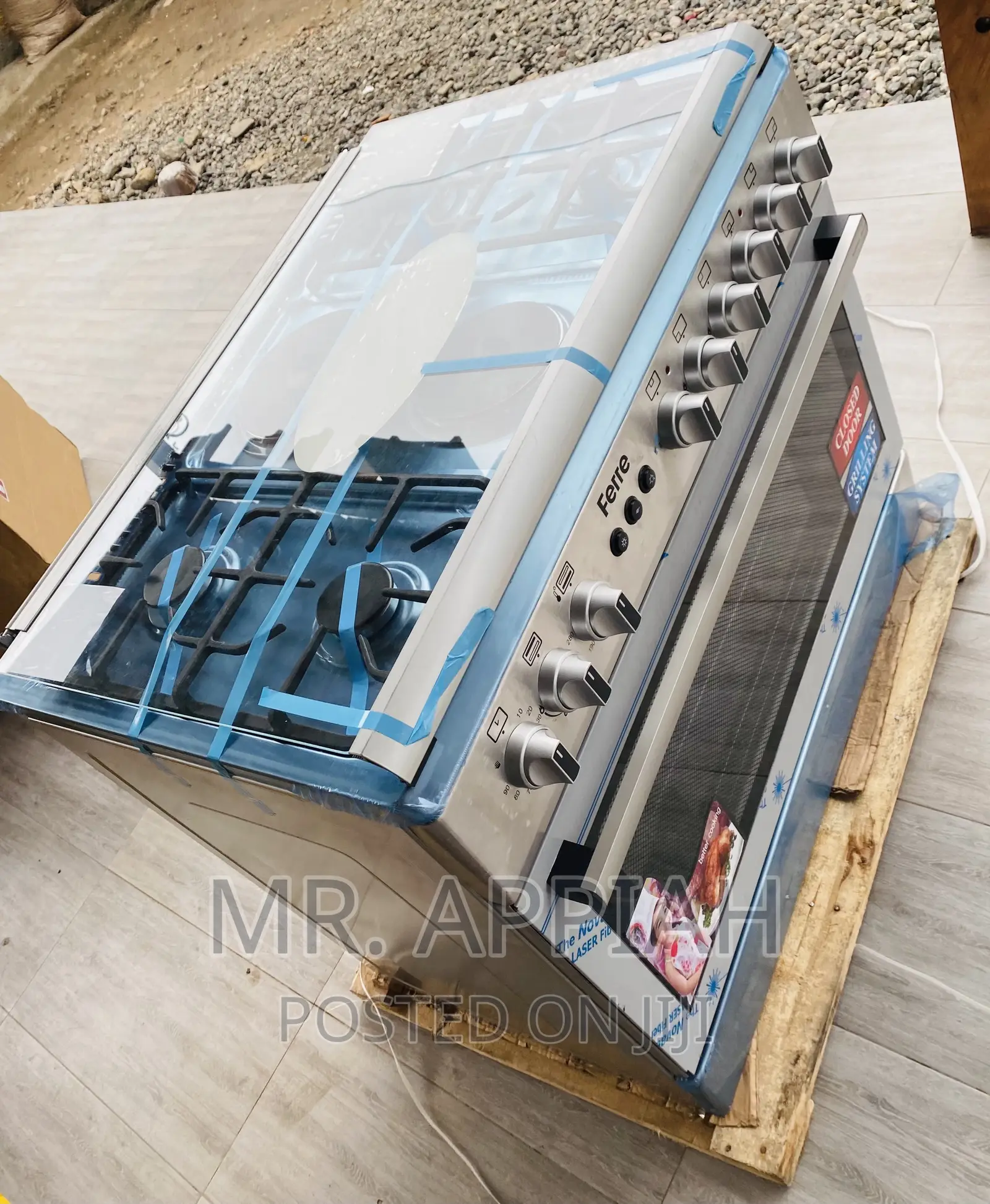 Authentic Ferre 4 Gas + 3 Electric Burner With Glass Lid.