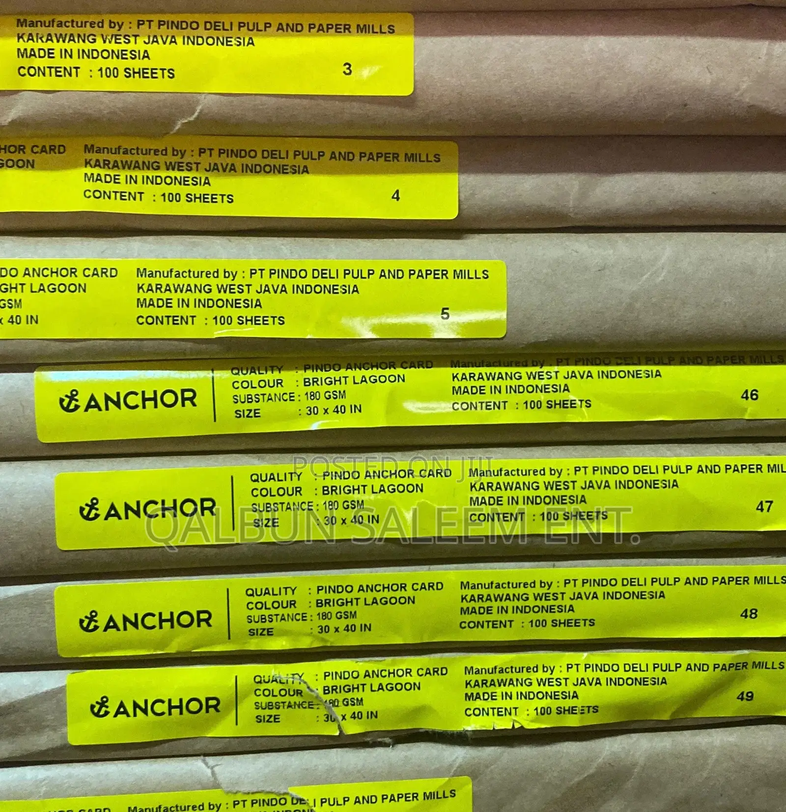 Anchor Vanguard Coloured Manila Board Paper 180gsm 30 X 40