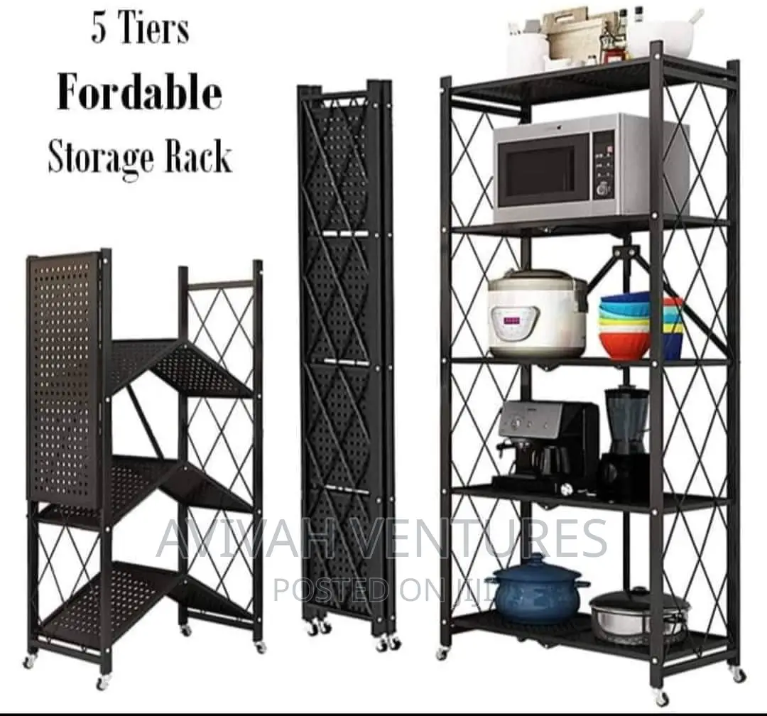 Foldable 5-Tier Metal Rack
