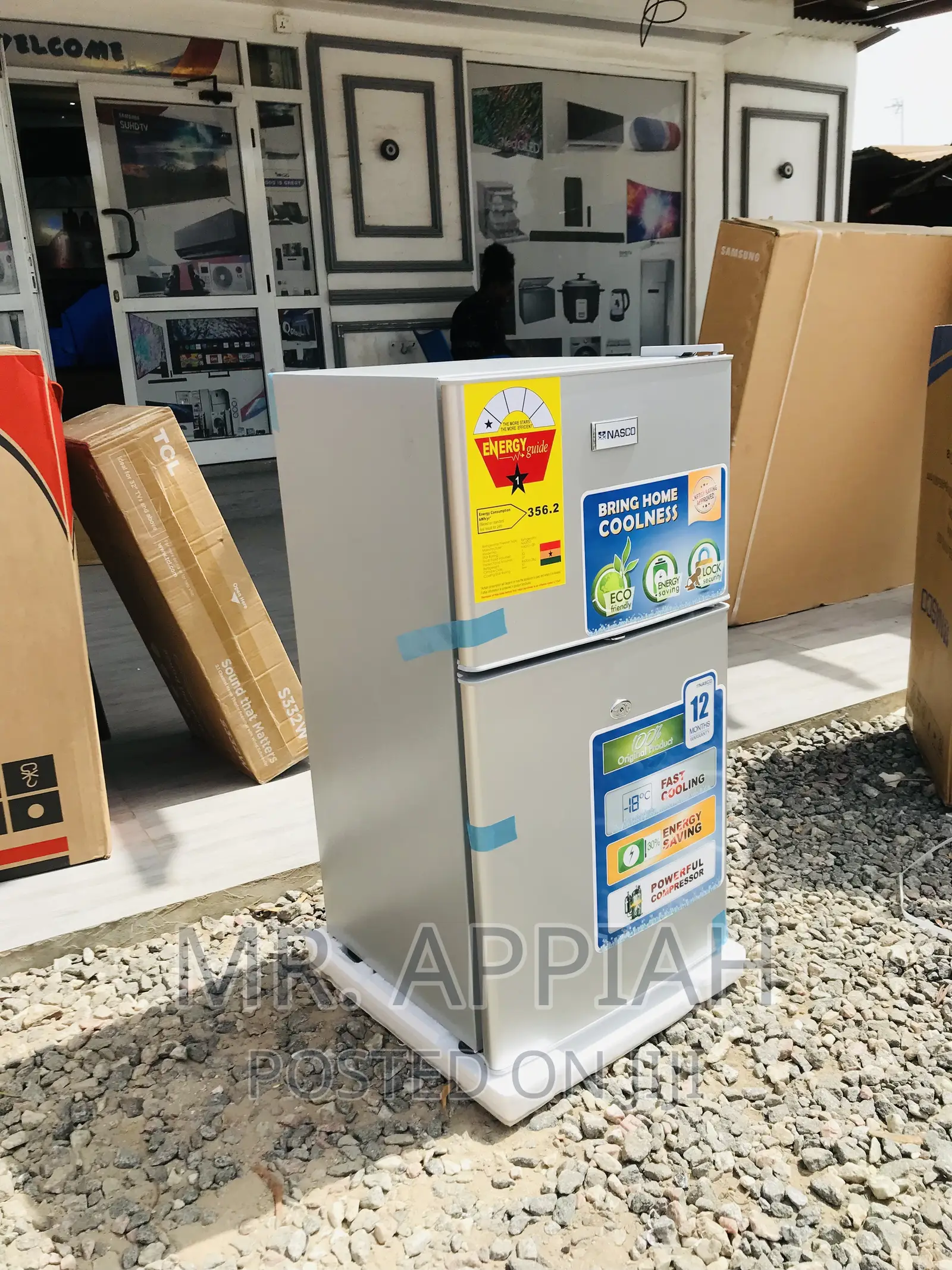 Energy Saving Nasco 2 Door Refrigerator Nasf2-120 (Silver).