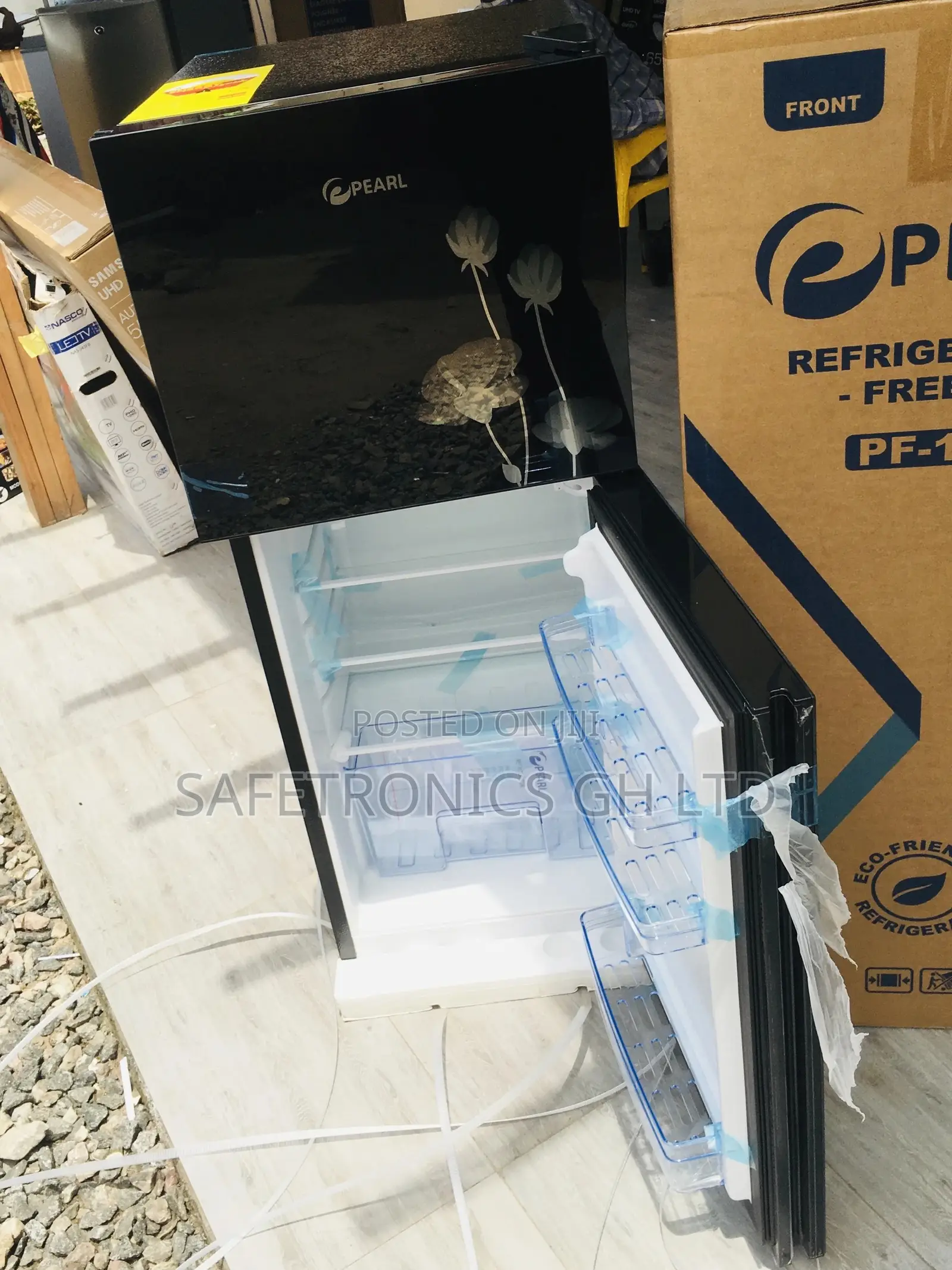 Glass Black Doubledoor Topfreezer PF-17T Pearl Fridge