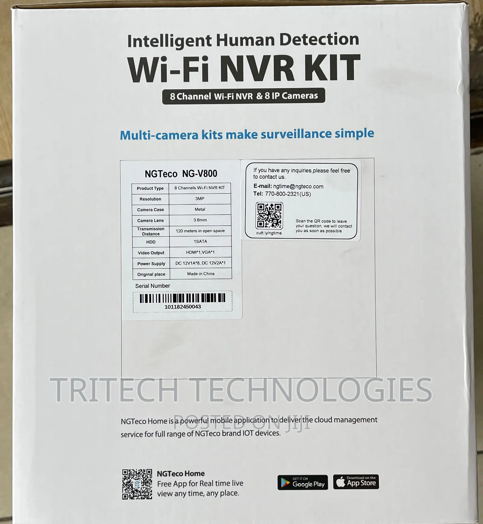 NGTECO 8 Channel Smart Wifi NVR Kit (3MP)