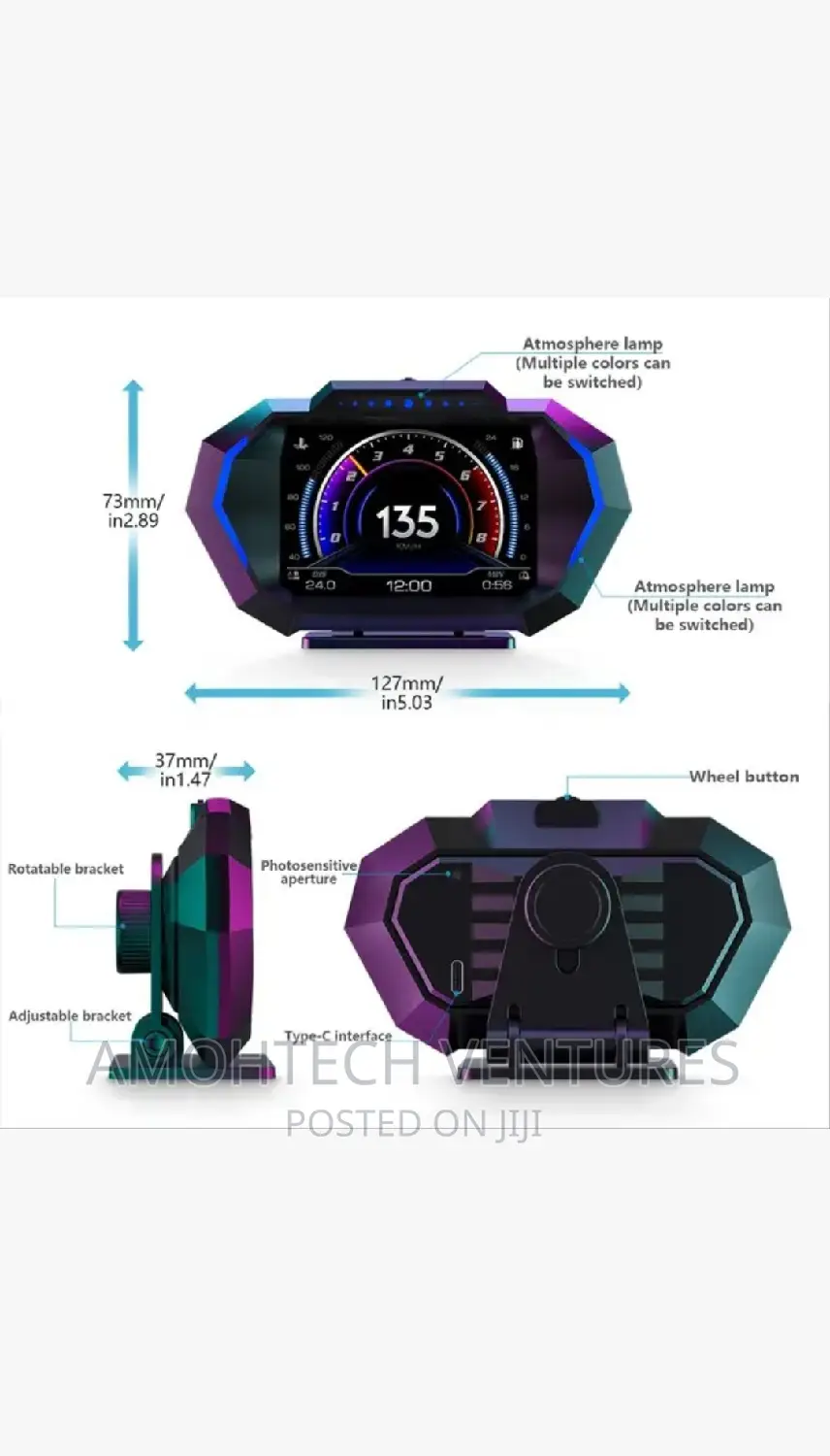 Dashboard For All Cars (Small) Obd Plug And Play