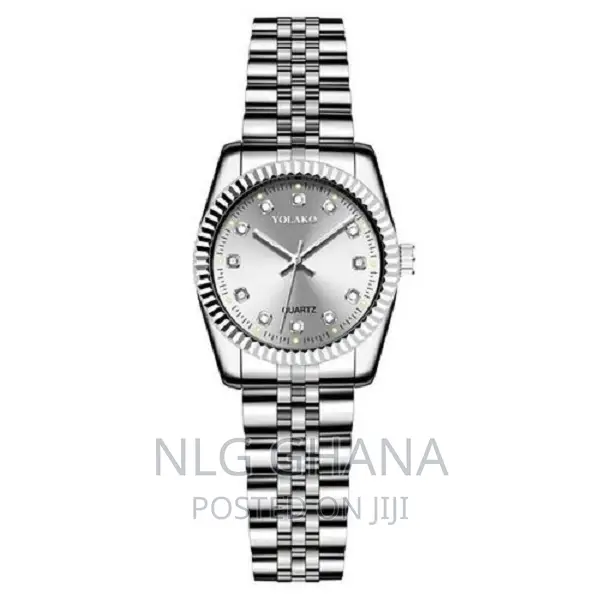 YOLAKO Diamond Face Steel Band Calendar Quarte Watch NLG 045
