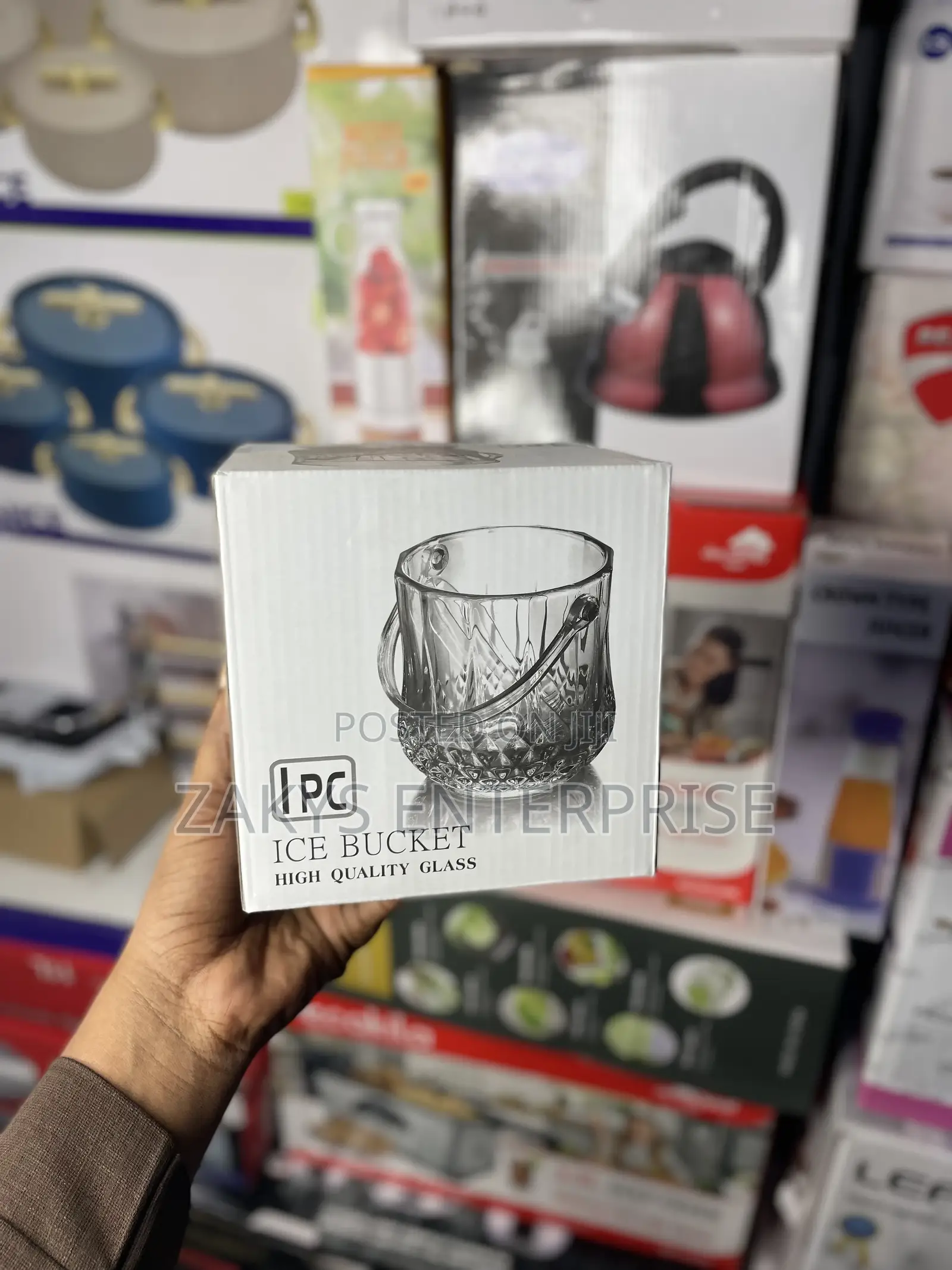 Glass Ice Bucket With Tong