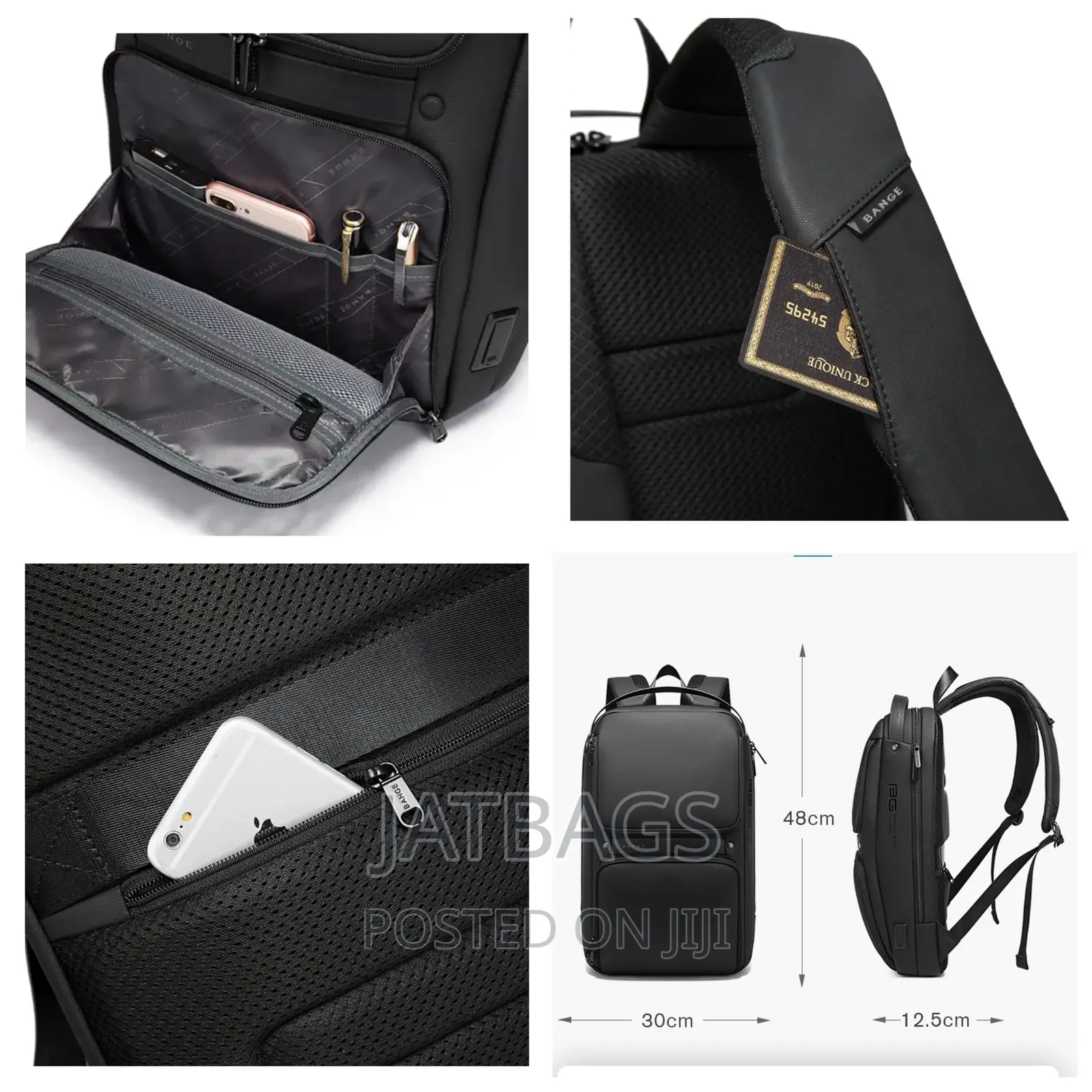 Classic Black Anti-Theft Laptop Backpack (Free Delivery)