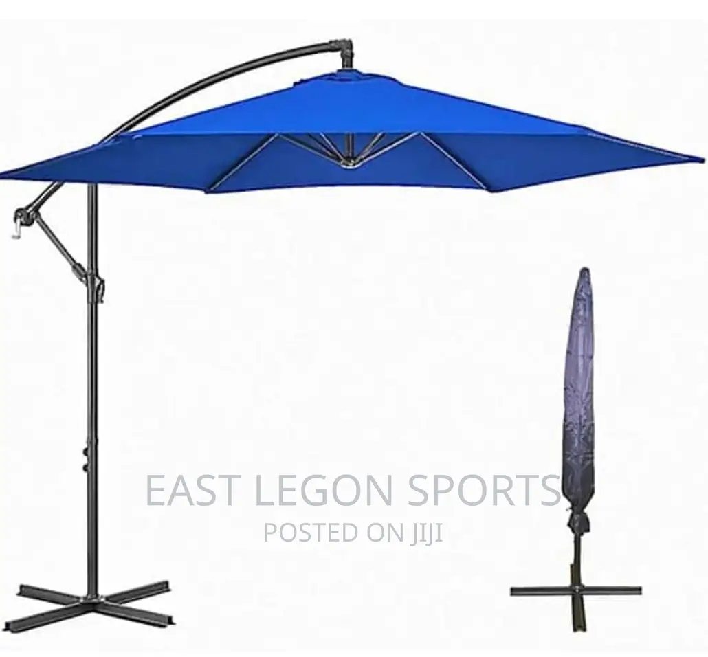 Cantilever Parasol Blue Cream Umbrella Canopy Gazebo Tent