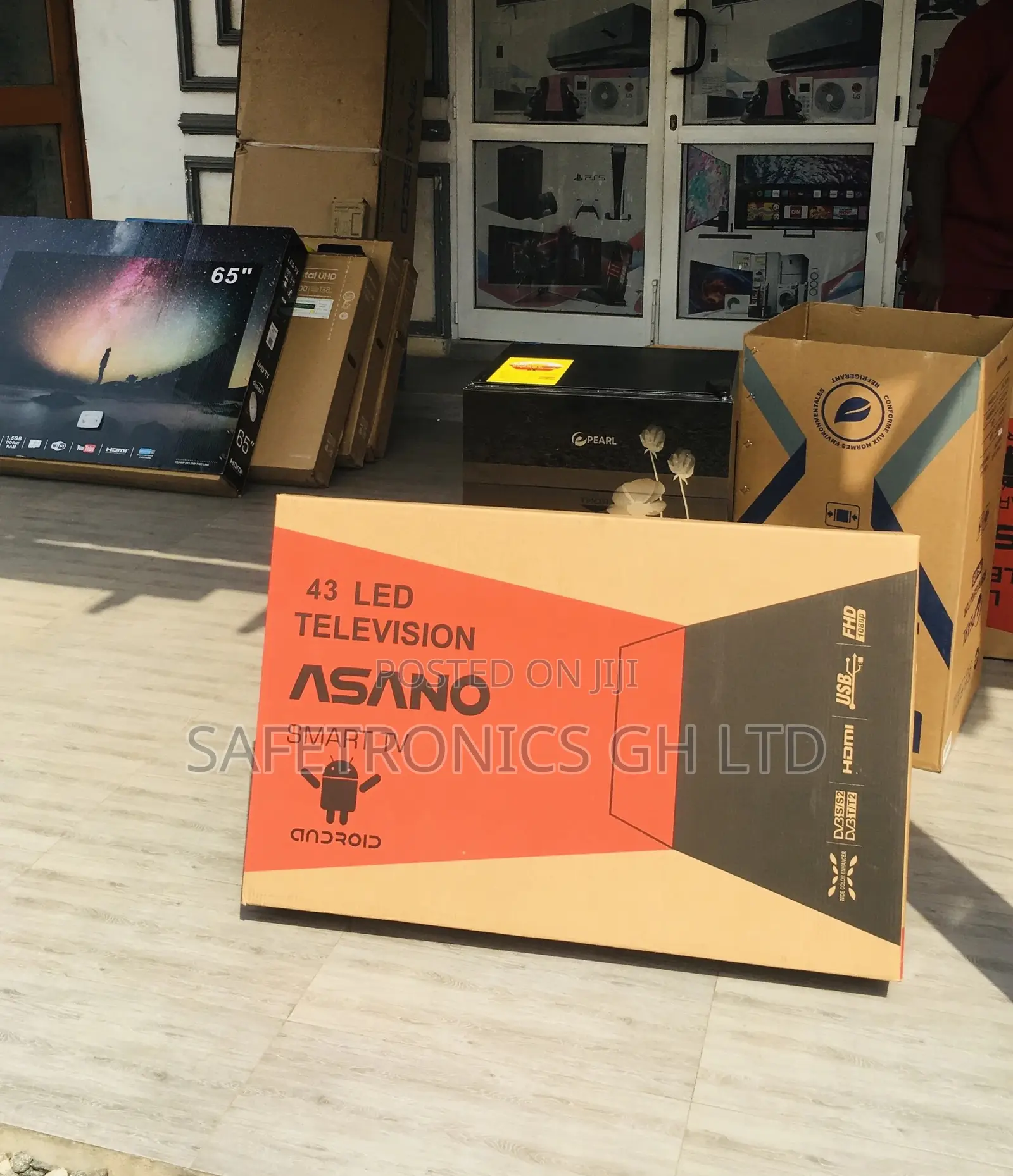 Asano 43 Inches Glossy UHD Smart Black Electric LED Tv