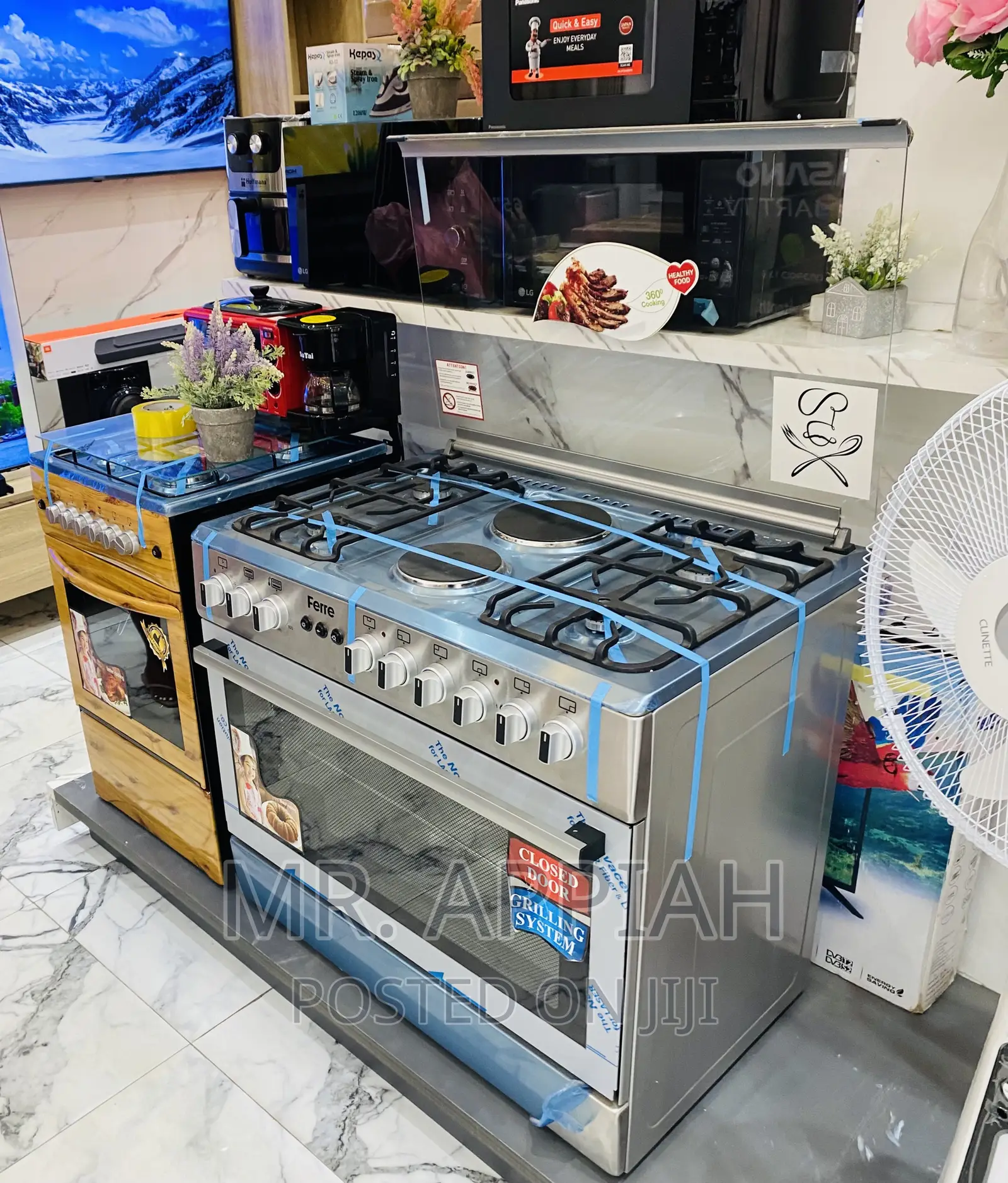 60x90 4 + 2 Electric Burner With Oven and Grill(Gray).