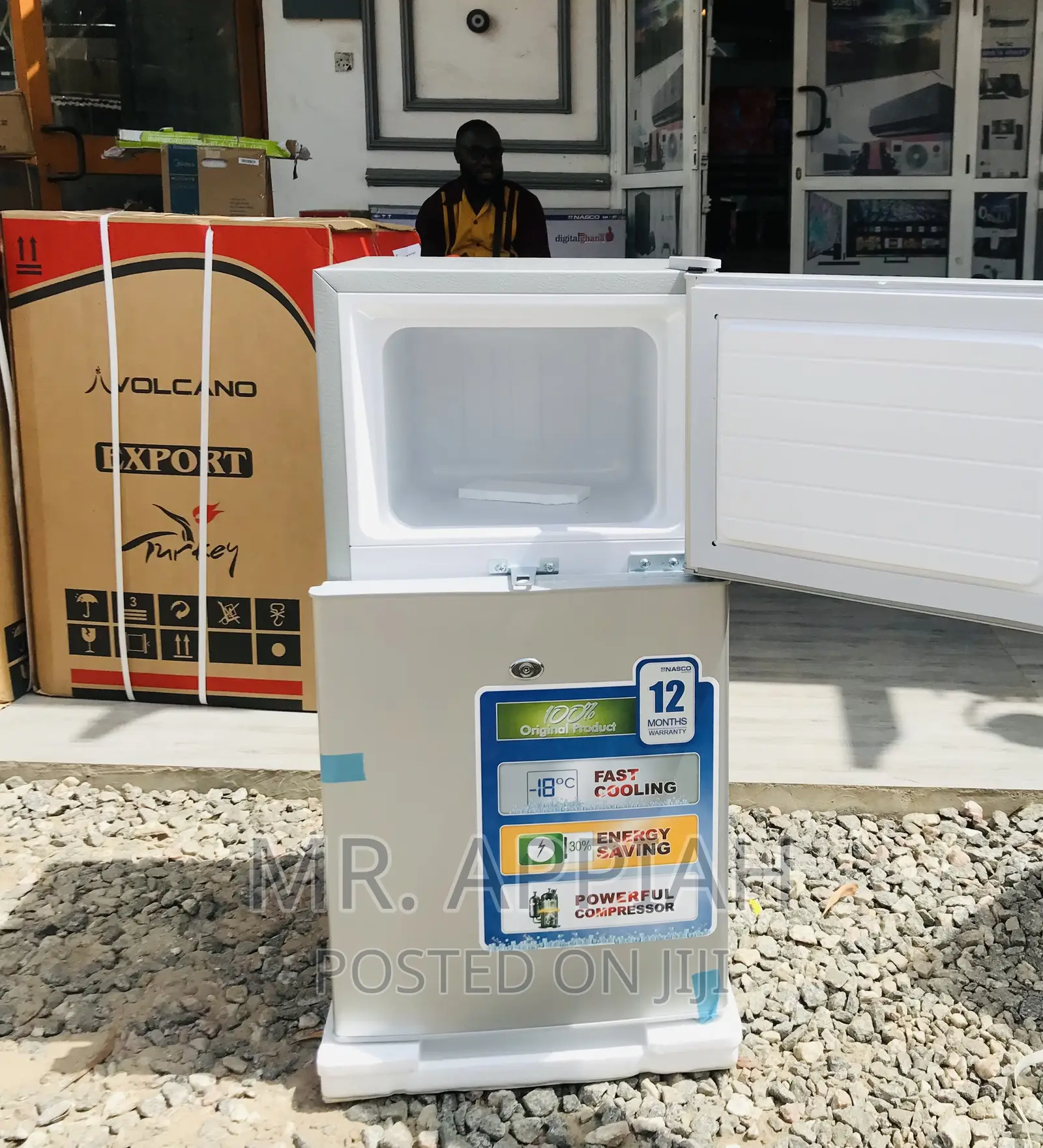 Stainless Steel Nasco Nasf2-120 Table Top Fridge + Shelves.