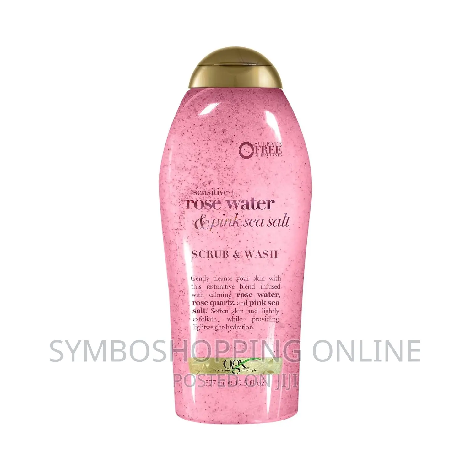 OGX Sensitive+Pink Sea Salt Rosewater Body Scrub Wash 577ml