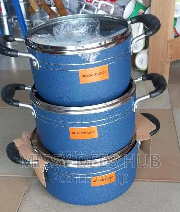 3pcs Delicious Cook Non-Stick Set ( Without Frying Pan)