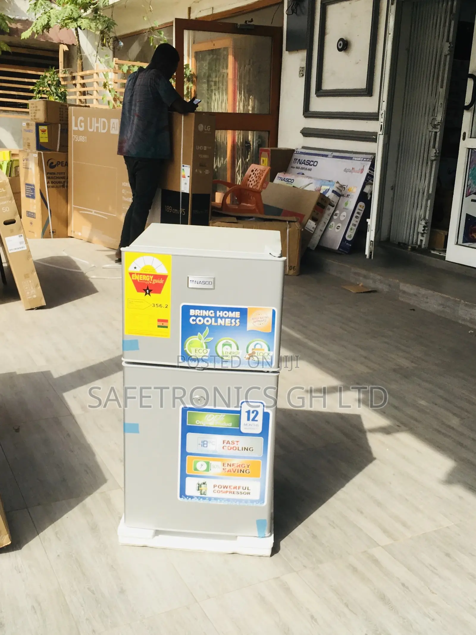 Gray Nasf2-120 Nasco Topfreezer Doubledoor Fridge