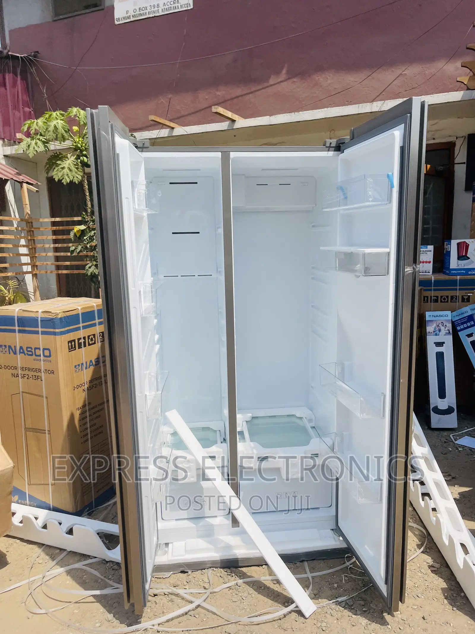 Sleek Grey Side by Side Fridge Nasco TCL-P520SBN