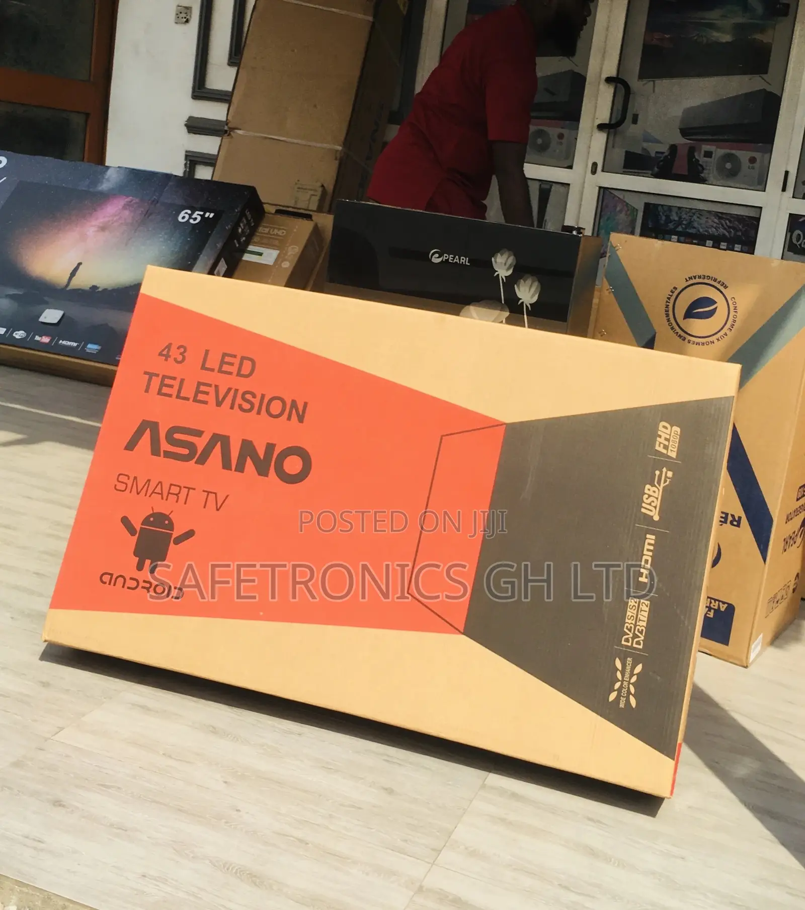 New Asano Black Smart Electric 43 Inches Glossy LED Tv