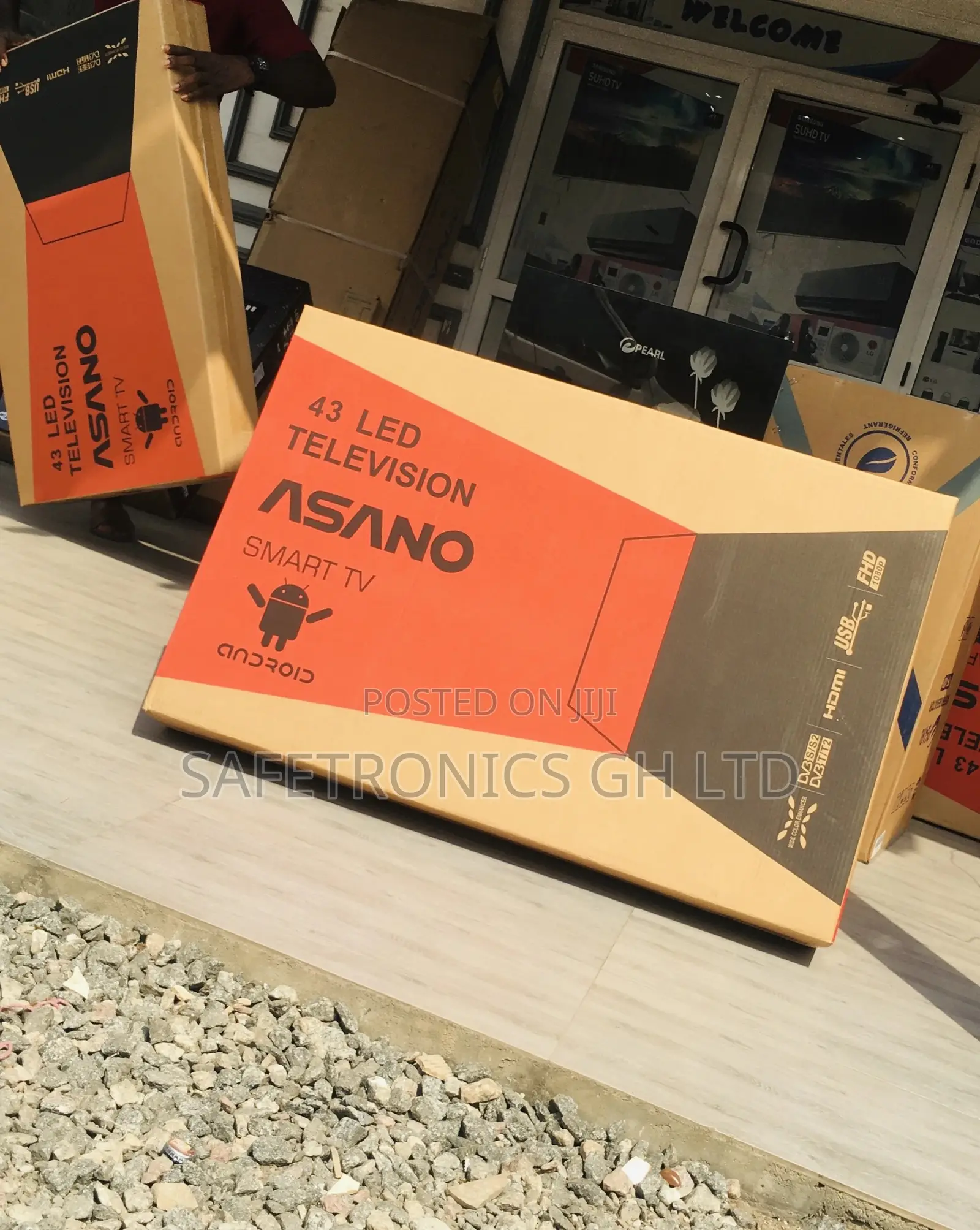 New Asano Black Smart Electric 43 Inches Glossy LED Tv