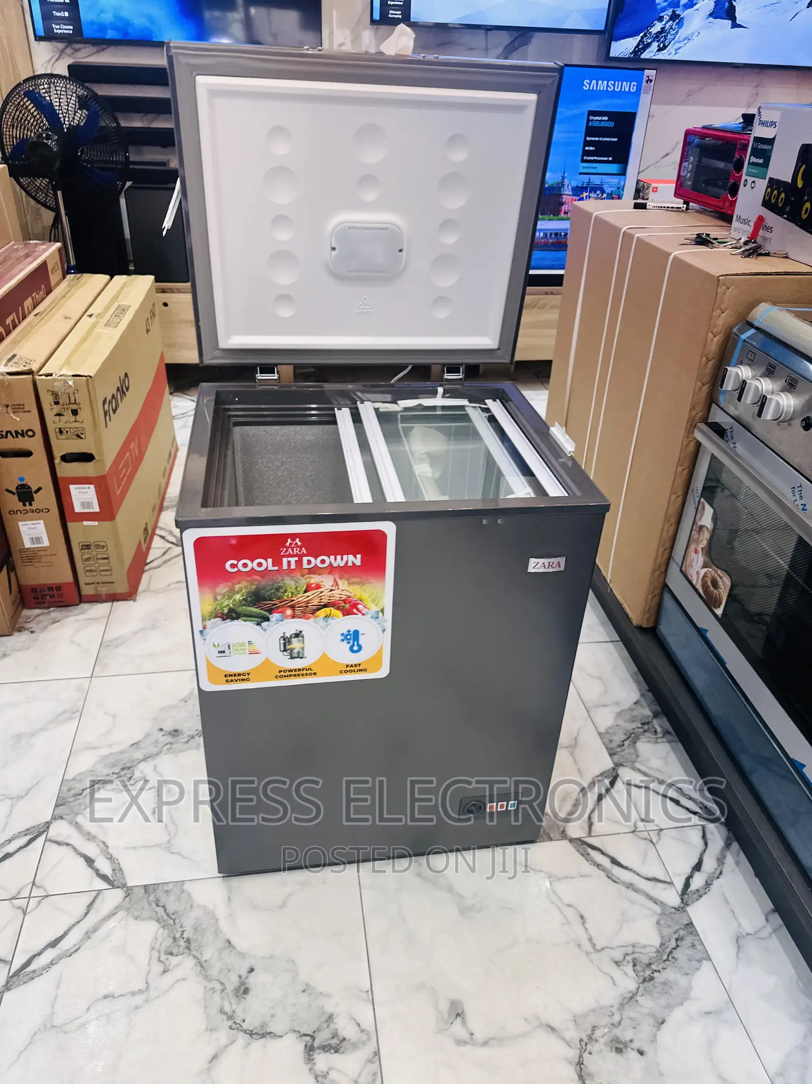 Beautiful  Sleek Grey Chest Freezer Single Door 144L Zara