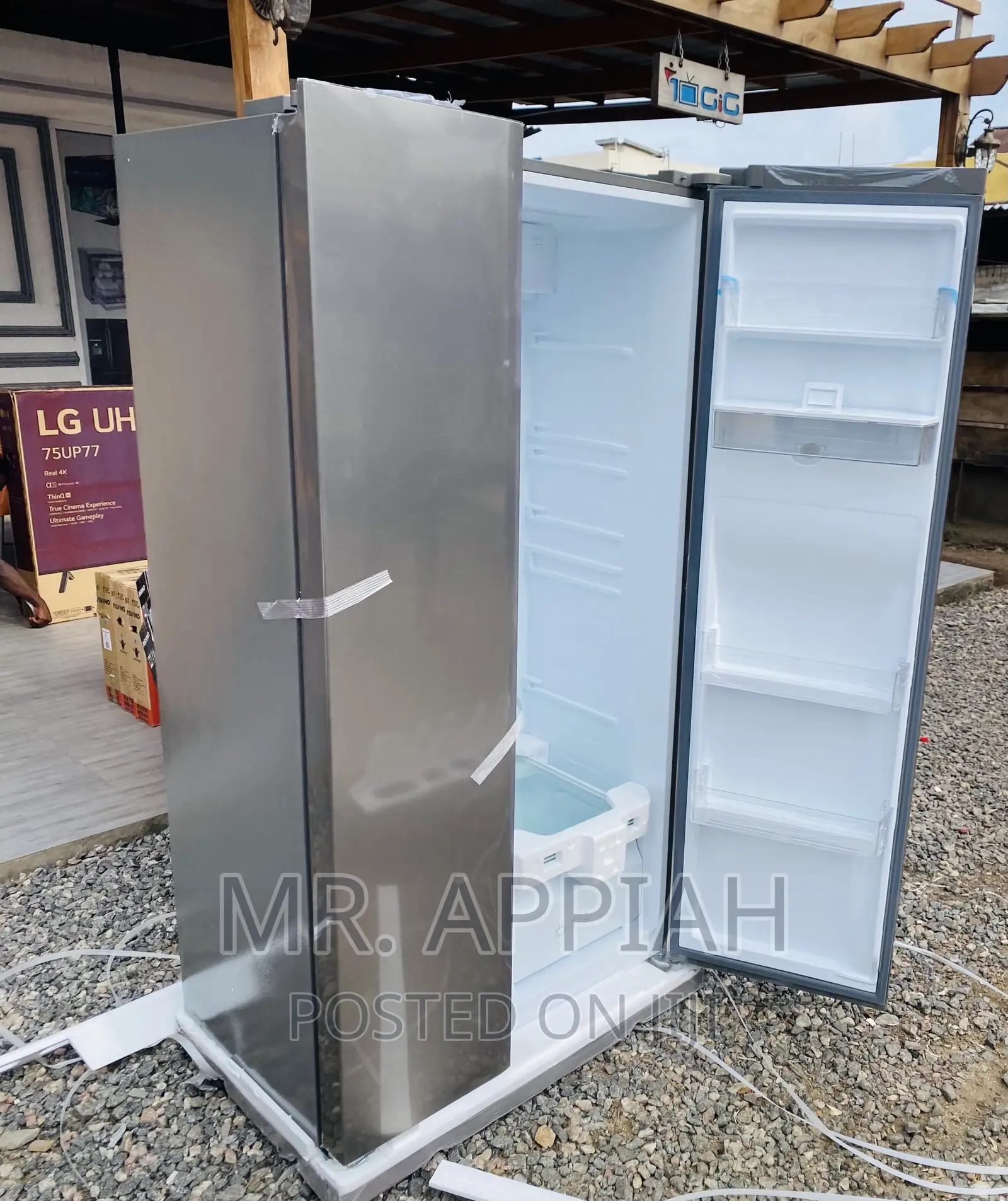 High Quality TCL P520SBN Side by Side Fridge(Gray).