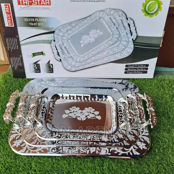 3 Set Tristar Stainless Steel Trays