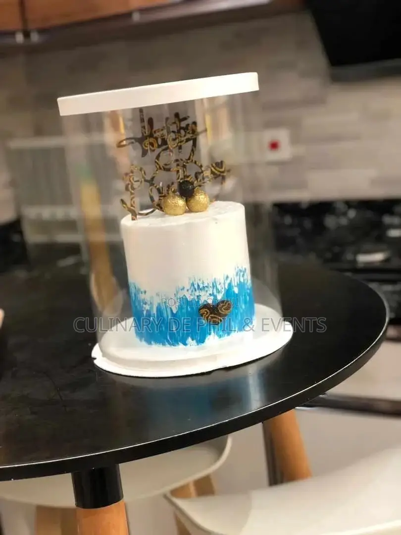 White N Blue Whipped Cream Cake